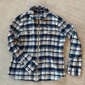 Chaps Navy and Cream Checkered Shirt